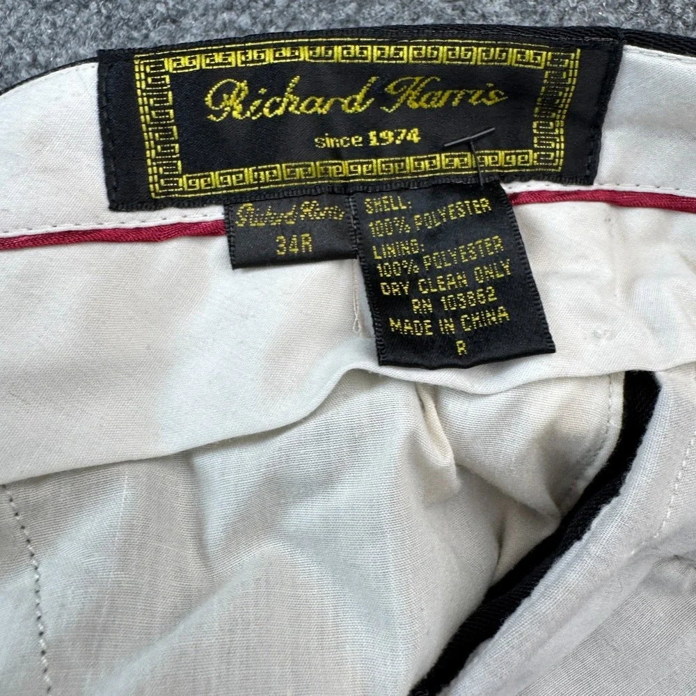 Richard Harris Men's 2pc Tuxedo Black Double Breasted 40R Pleated Pants 32x30